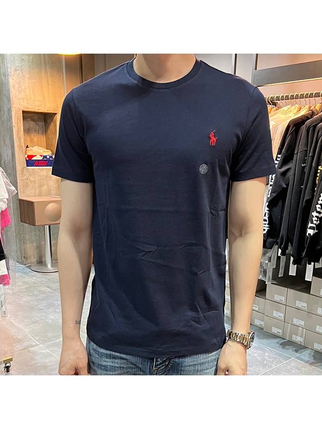 Men's Embroidered Pony Short Sleeve T-Shirt Navy - POLO RALPH LAUREN - BALAAN 3