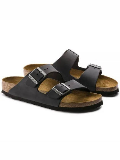 Arizona Oiled Leather Slippers Black - BIRKENSTOCK - BALAAN 2