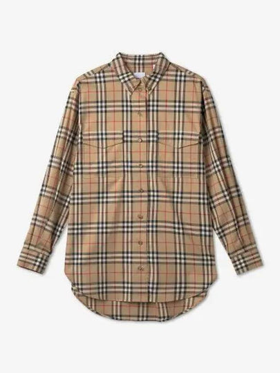 Vintage Check Overfit Shirt Beige - BURBERRY - BALAAN 2