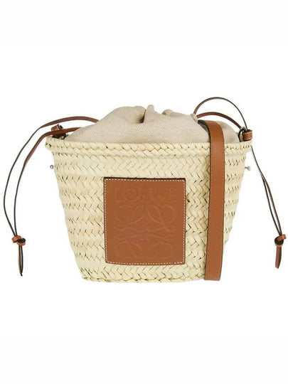 Drawstring Raffia & Leather Bucket Bag A223222X012435 B0711165624 - LOEWE - BALAAN 2