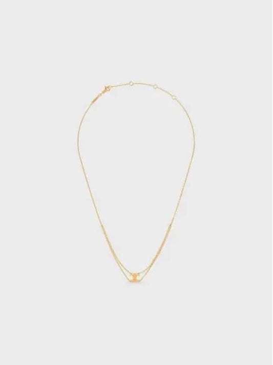 Brass Gold Finish Triomphe Suspended Necklace Gold - CELINE - BALAAN 2