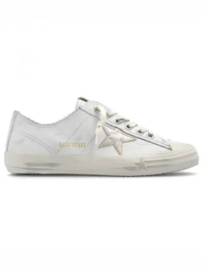 V-Star Gold Metallic Leather Star Low-Top Sneakers White - GOLDEN GOOSE - BALAAN 2