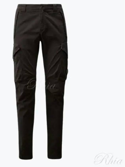 Stretch Sateen Ergonomic Lens Cargo Straight Pants Black - CP COMPANY - BALAAN 2