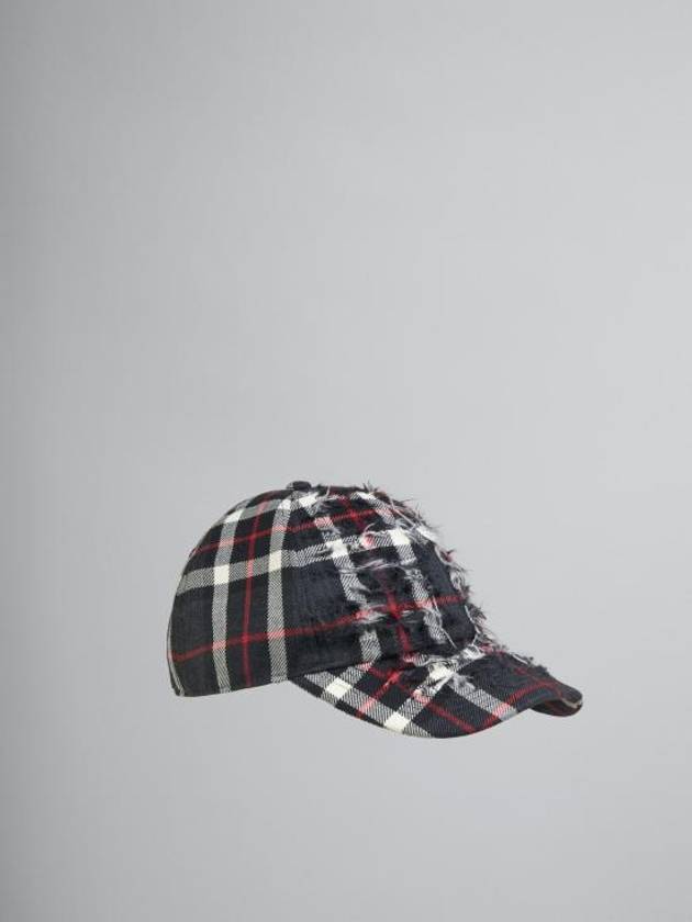 Tartan Wool Ball Cap Granite - MARNI - BALAAN 2