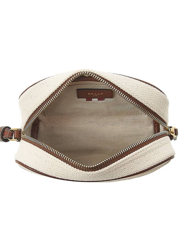 Logo Print Zipper Pouch Bag Beige - BALLY - BALAAN 11