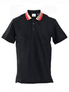 Logo Stripe Short Sleeve Polo Shirt Black - BURBERRY - BALAAN 2