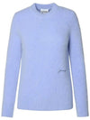 Embroidered Logo Alpaca Blend Knit Top Blue - GANNI - BALAAN 3