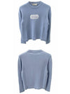 Couture Embroidered Cashmere Jersey Knit Top Blue - DIOR - BALAAN 6