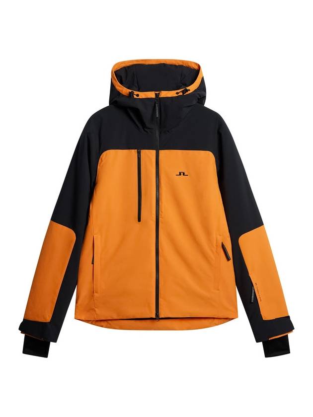 Men's Gary Zip-Up Hoodie Persimmon Orange - J.LINDEBERG - BALAAN 1