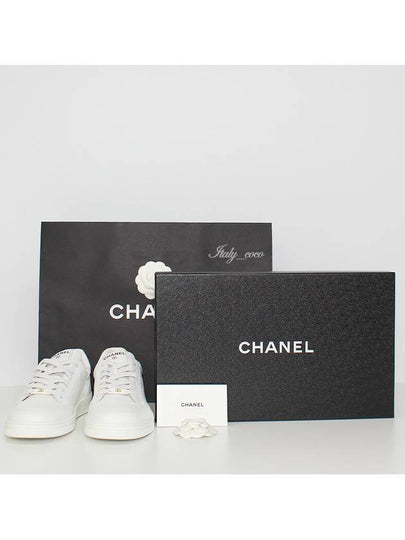 Logo Calfskin Low Top Sneakers White - CHANEL - BALAAN 2