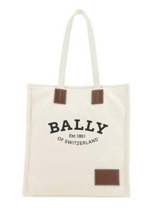 Crystallia Fabric Tote Bag Natural - BALLY - BALAAN 1