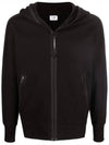 Goggles Detail Fleece Zip-Up Hoodie Black - CP COMPANY - BALAAN 3