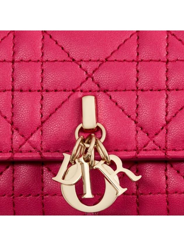 XS Lady Cannage Lambskin Half Wallet Fashion Pink - DIOR - BALAAN 4