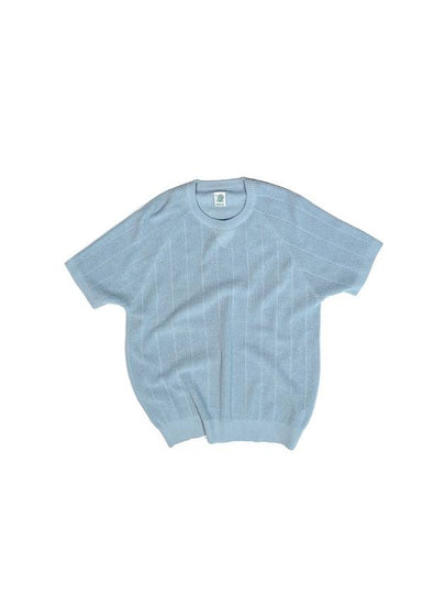 Men's Waffle Raglan Short Sleeve Knit Light Blue - IOEDLE - BALAAN 2