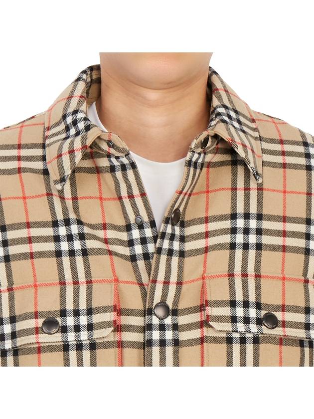 Vintage Check Wool Cotton Over Long Sleeve Shirt Archive Beige - BURBERRY - BALAAN 9