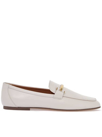 white calfskin moccasin with gold bar and velcro closure - TOD'S - BALAAN 1