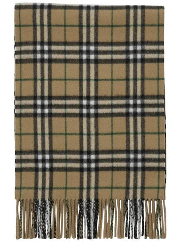 Check Cashmere Scarf Linden - BURBERRY - BALAAN 1