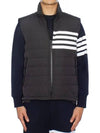 4 Bar Poly Twill Down Vest Charcoal - THOM BROWNE - BALAAN 3