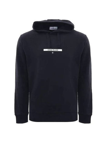 Micro Logo Print Hoodie Navy - STONE ISLAND - BALAAN 1