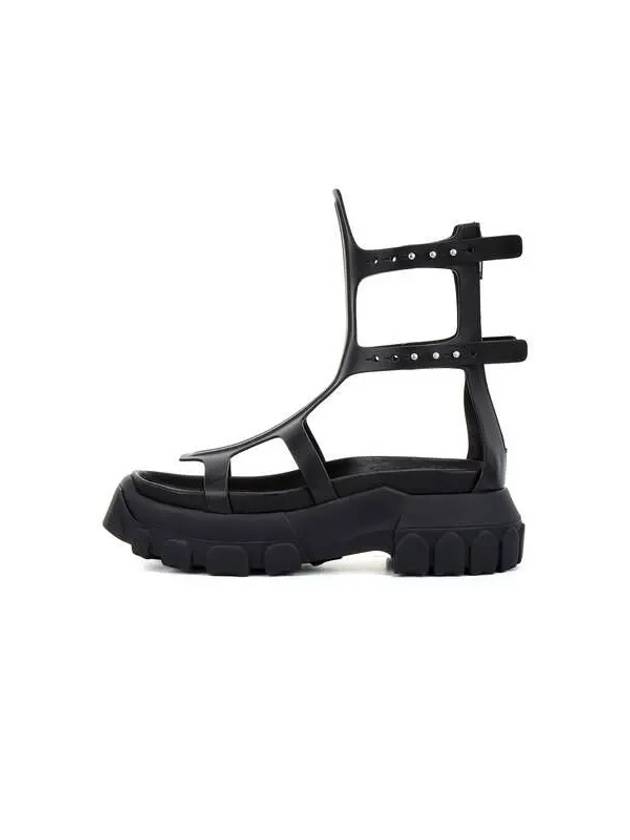 WOMEN SPARTAN TRACTOR SANDALS BLACK - RICK OWENS - BALAAN 1