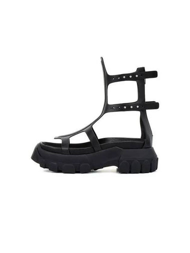 WOMEN SPARTAN TRACTOR SANDALS BLACK - RICK OWENS - BALAAN 1