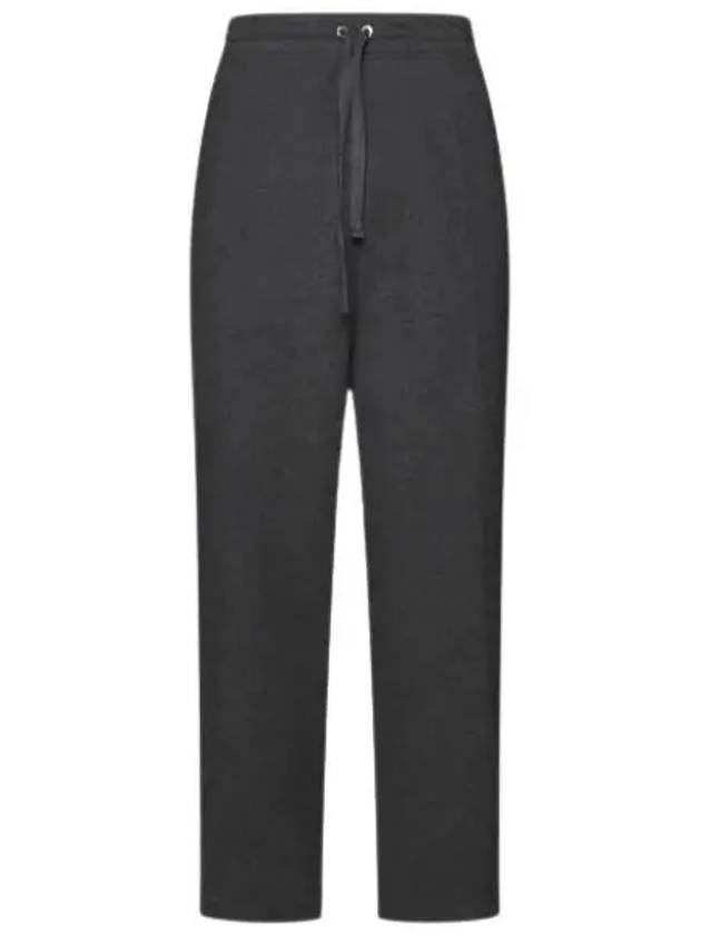 Elastic Waist Viscose Wool Straight Pants Grey - AMI - BALAAN 2