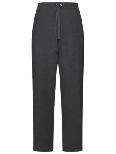 Elastic Waist Viscose Wool Straight Pants Grey - AMI - BALAAN 2