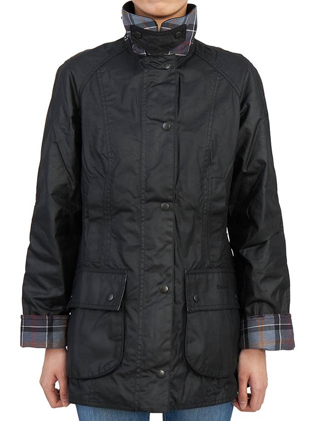 Beadnell Wax Zip-up Jacket Black - BARBOUR - BALAAN 3