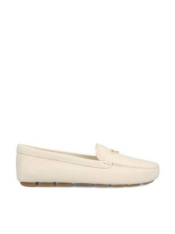 Triangle Logo Driving Shoes Ivory - PRADA - BALAAN 1