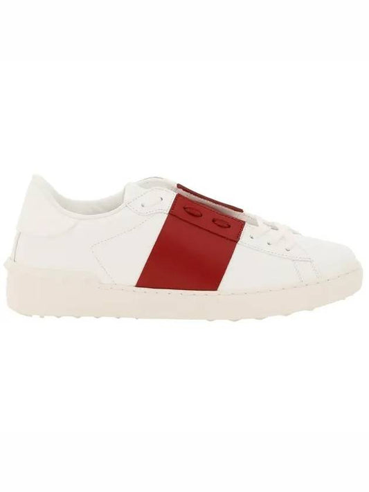 Red Strap Low Top Sneakers White - VALENTINO - BALAAN 1