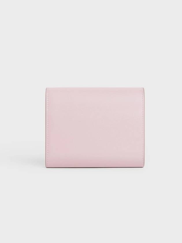 Triomphe Shiny Calfskin Small Flap Bicycle Wallet Pastel Pink - CELINE - BALAAN 6