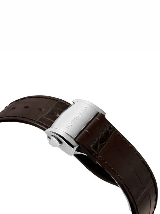 Jazzmaster Open Heart Automatic Leather Watch Brown Silver - HAMILTON - BALAAN 4