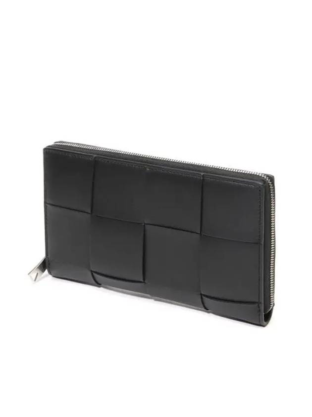 Cassette Zipper Long Wallet Black - BOTTEGA VENETA - BALAAN 1