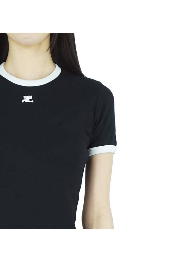 Bumpy Contrast Re-Edition Short Sleeve T-Shirt Black - COURREGES - BALAAN 9