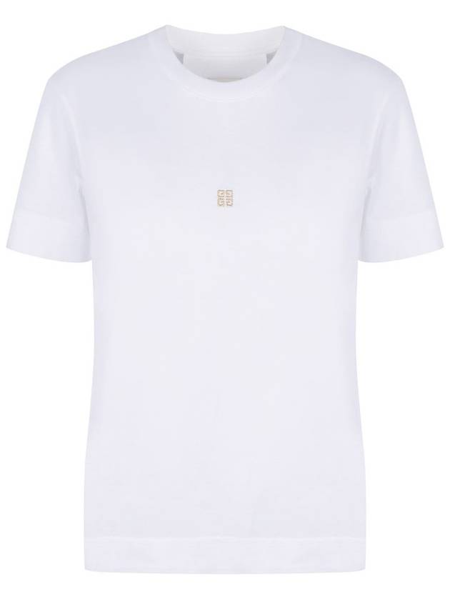 Embroidered Logo Cotton Short Sleeve T-Shirt White - GIVENCHY - BALAAN 2