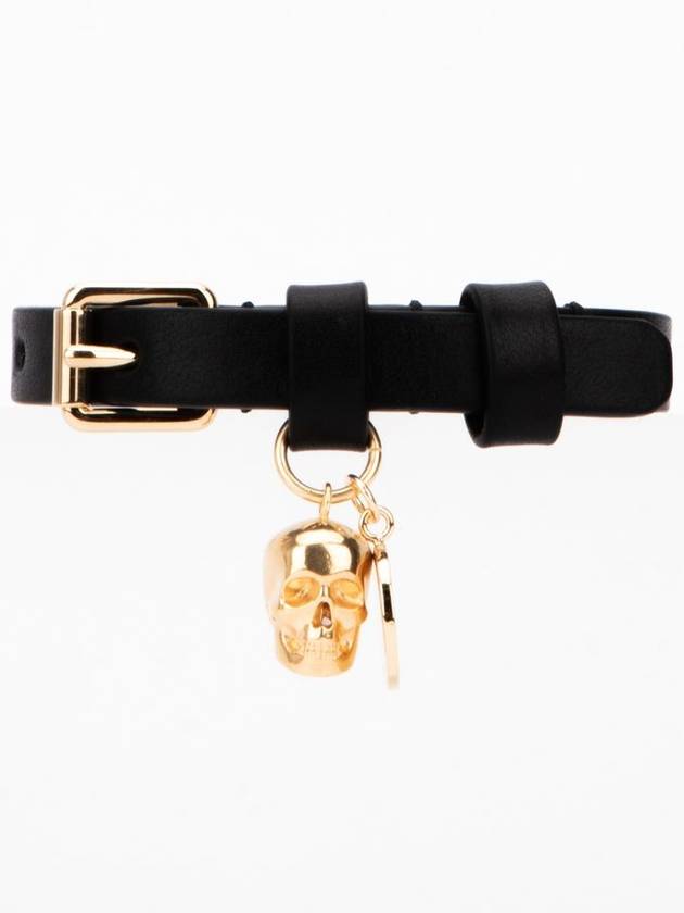 Skull Strap Leather Bracelet Black - ALEXANDER MCQUEEN - BALAAN 2