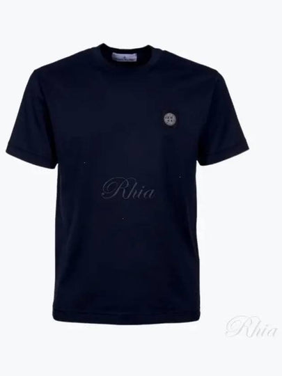 Logo Patch Short Sleeve T-Shirt Navy - STONE ISLAND - BALAAN 2