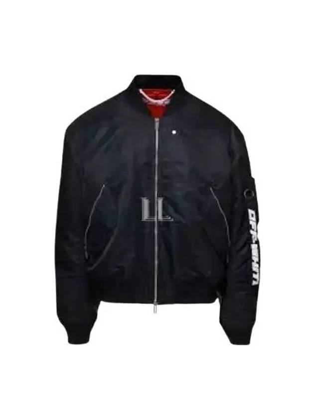 Nylon Bomber Jacket Black - OFF WHITE - BALAAN 2