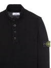 Wappen Patch Button Knit Top Black - STONE ISLAND - BALAAN 5