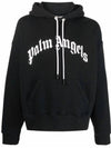 logo print hoodie black - PALM ANGELS - BALAAN 1