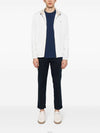 Embroidered Logo Zip-up Hoodie White - BRUNELLO CUCINELLI - BALAAN 3