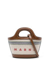 Tropicalia Canvas Bucket Bag Natural Moka - MARNI - BALAAN 1