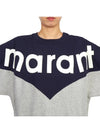 Houston Two-Tone Logo Cotton Sweatshirt Navy Grey - ISABEL MARANT - BALAAN 7