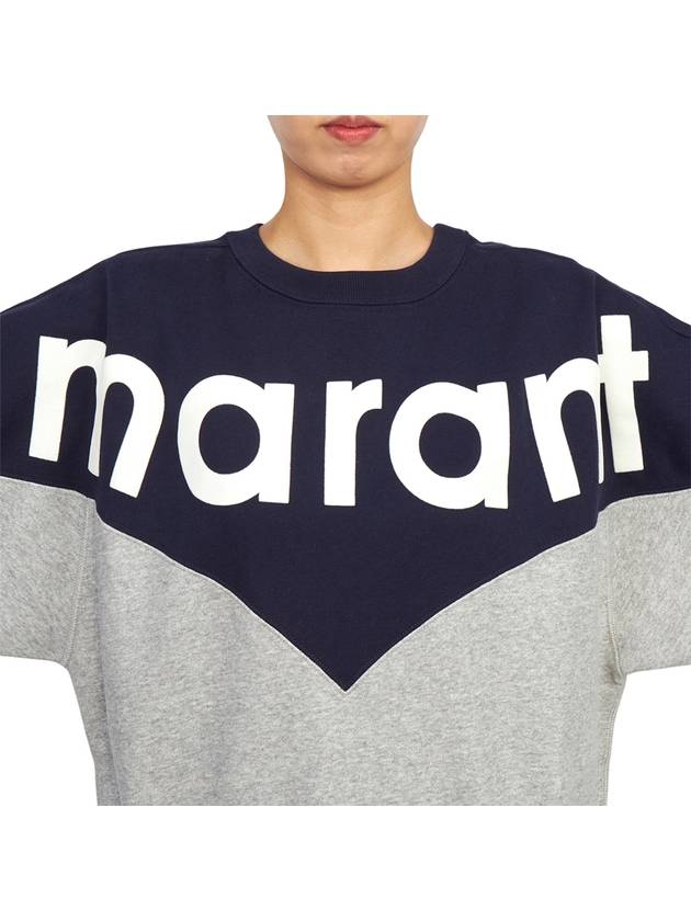 Houston Two-Tone Logo Cotton Sweatshirt Navy Grey - ISABEL MARANT - BALAAN 9