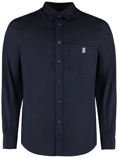 Monogram Motif Technical Cotton Long-Sleeve Shirt - BURBERRY - BALAAN 2