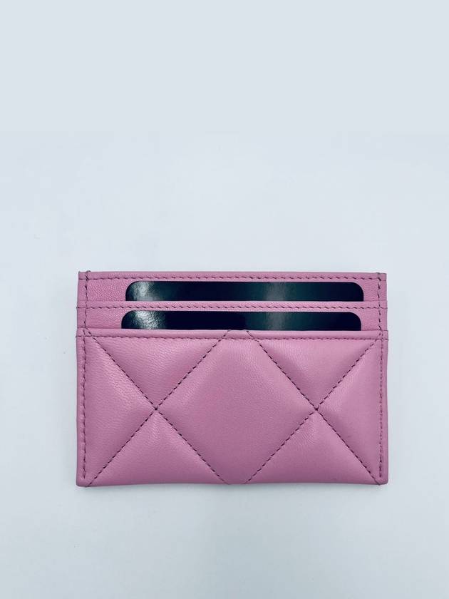 19 Chain Logo Lambskin Card Holder Pink - CHANEL - BALAAN 2