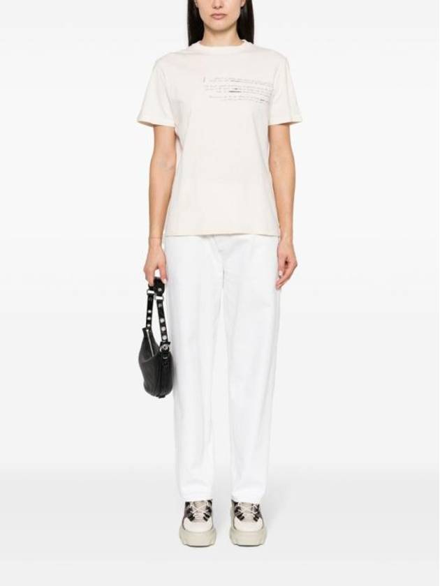 Slogan Print Short Sleeve T-Shirt White - GOLDEN GOOSE - BALAAN 3