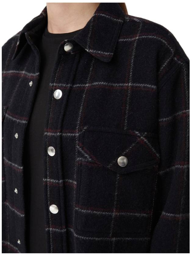 Peckson Lee Wool Check Shirt Fade Black 21PMA0953 21P064E - ISABEL MARANT - BALAAN 5