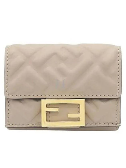 FF Baguette Flap Card Half Wallet Beige - FENDI - BALAAN 2