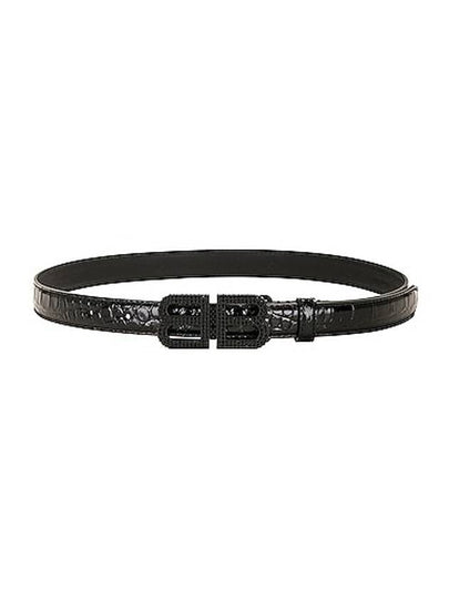 BB Hourglass Leather Belt Black - BALENCIAGA - BALAAN 2